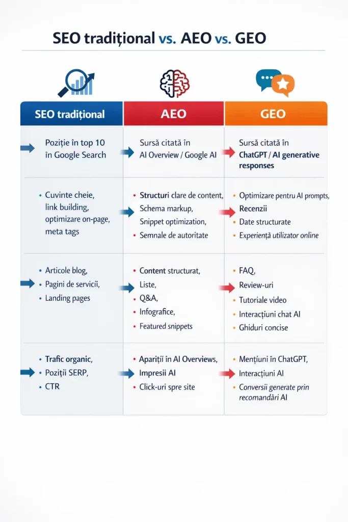 seo traditional vs ai geo aeo